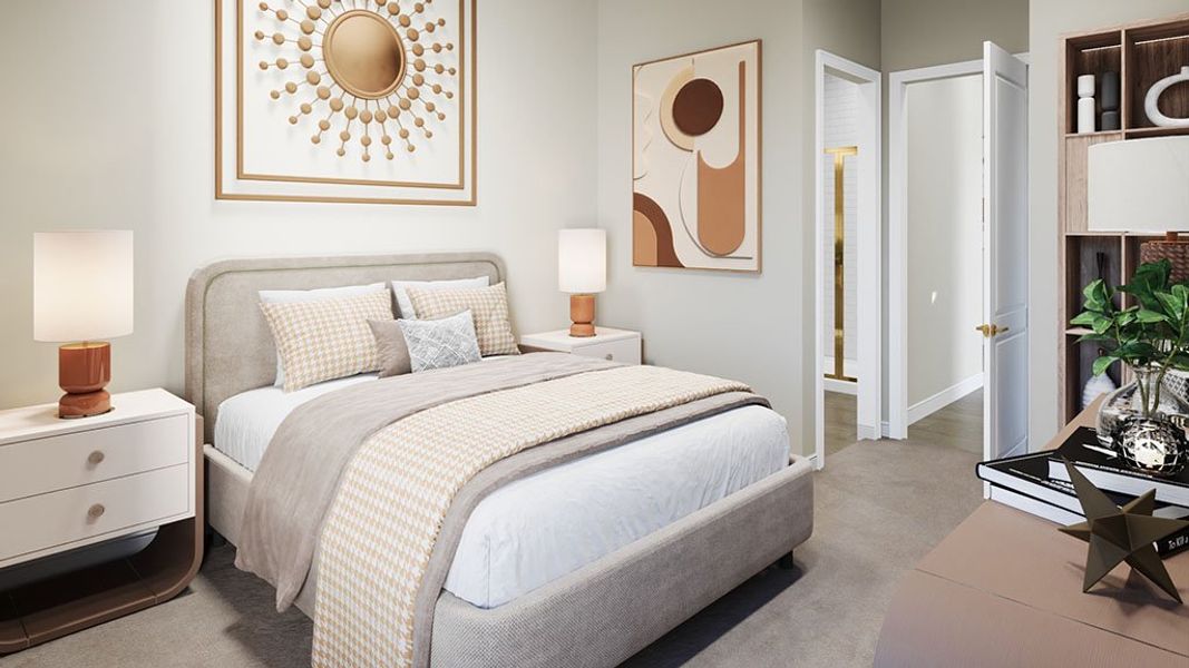 Furnished interior view inside a new home in Esplanade at Kingston, Estero (Image 18).