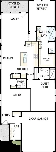 2D floor plan layout of this home in Kissing Tree – Grove Series, San Marcos, TX (Image 2). 2D floor plan layout of this home in Kissing Tree – Grove Series, San Marcos, TX (Image 2).
