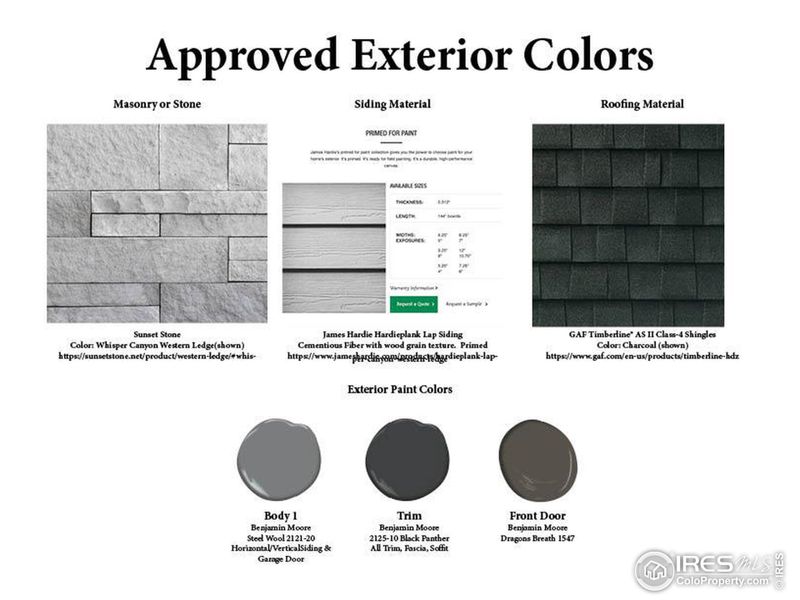 Approved Exterior Colors