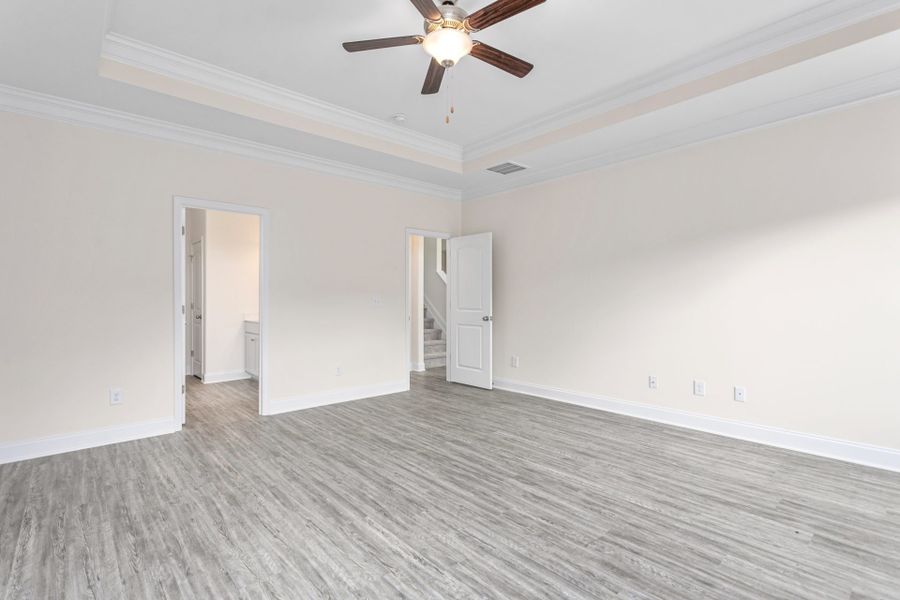 Representative unfurnished interior of a home built from the Jamestown by Keystone Homes NC in Sullivans Reserve, Walkertown (Image 29).