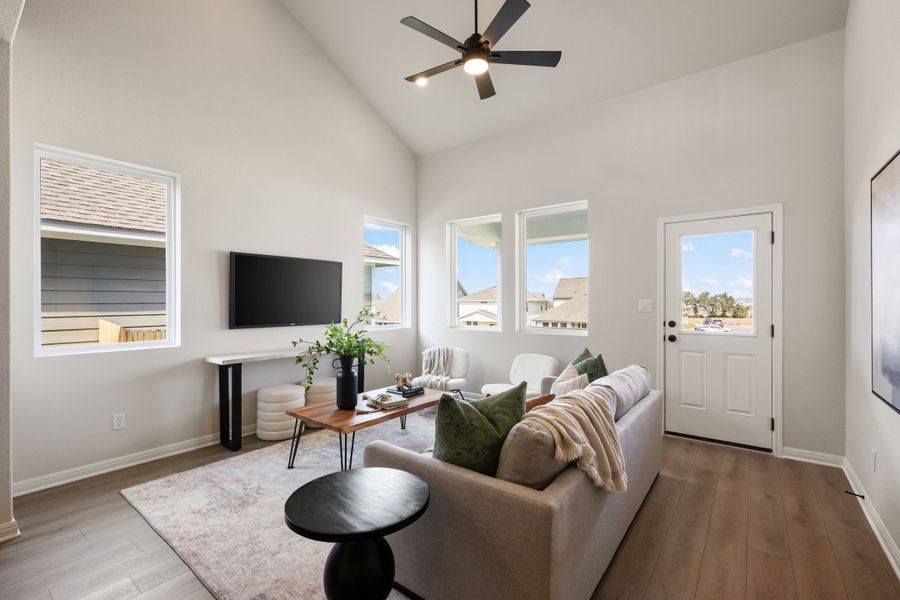 Representative furnished interior of a home built from the Granbury by Ashton Woods in Berry Creek Highlands, Georgetown (Image 17). Representative furnished interior of a home built from the Granbury by Ashton Woods in Berry Creek Highlands, Georgetown (Image 17).
