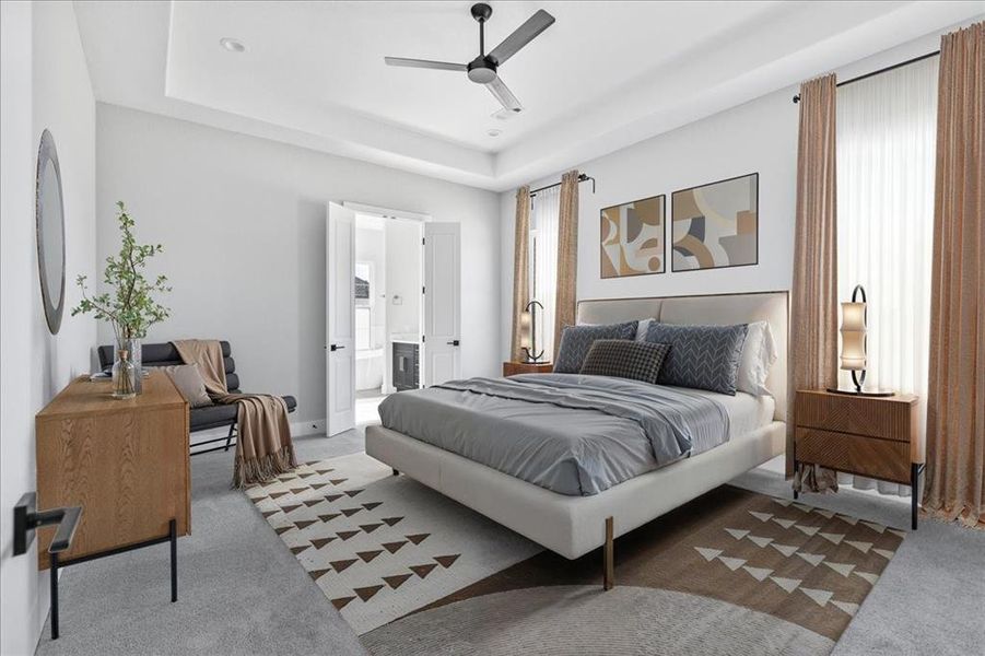 Master bedroom with virtual staging