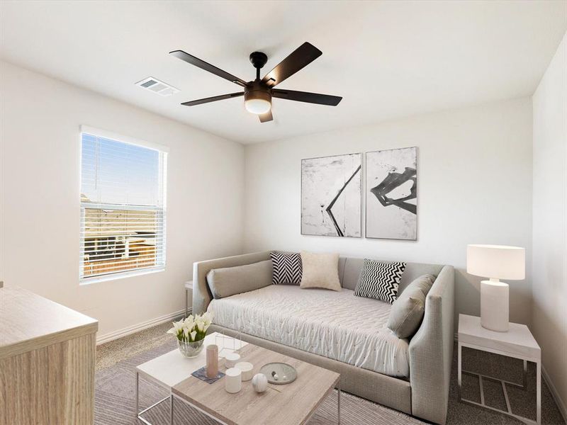 Virtually staged bedroom 2 or office Virtually staged bedroom 2 or office