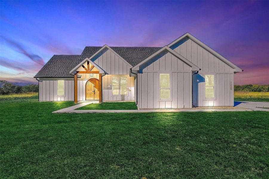 Front exterior of a new home in , Savoy, TX, highlighting curb appeal (Image 26). Front exterior of a new home in , Savoy, TX, highlighting curb appeal (Image 26).