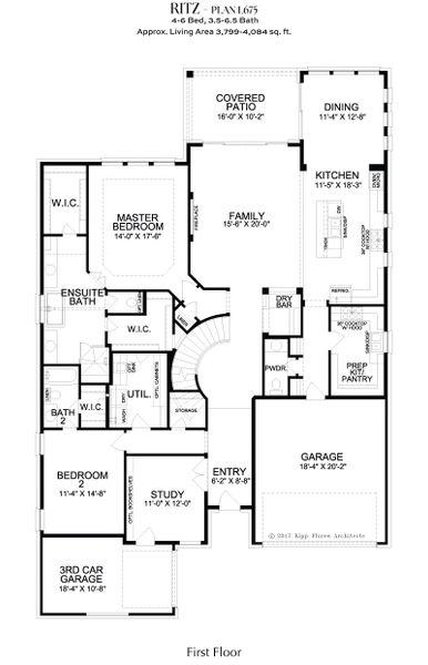 2D floor plan layout for the L675 by Lifestyle Homes in Heritage Series 64s, Frisco, TX (Image 3).