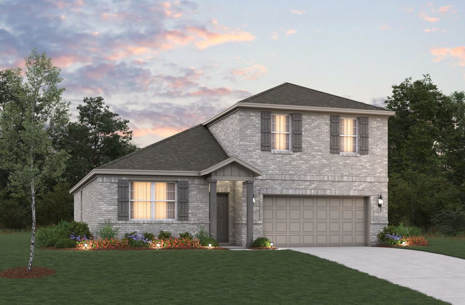 Representative exterior photo of a completed home built from the Berkshire by Beazer Homes in Stark Farms, Denton, TX (Image 16). Representative exterior photo of a completed home built from the Berkshire by Beazer Homes in Stark Farms, Denton, TX (Image 16).