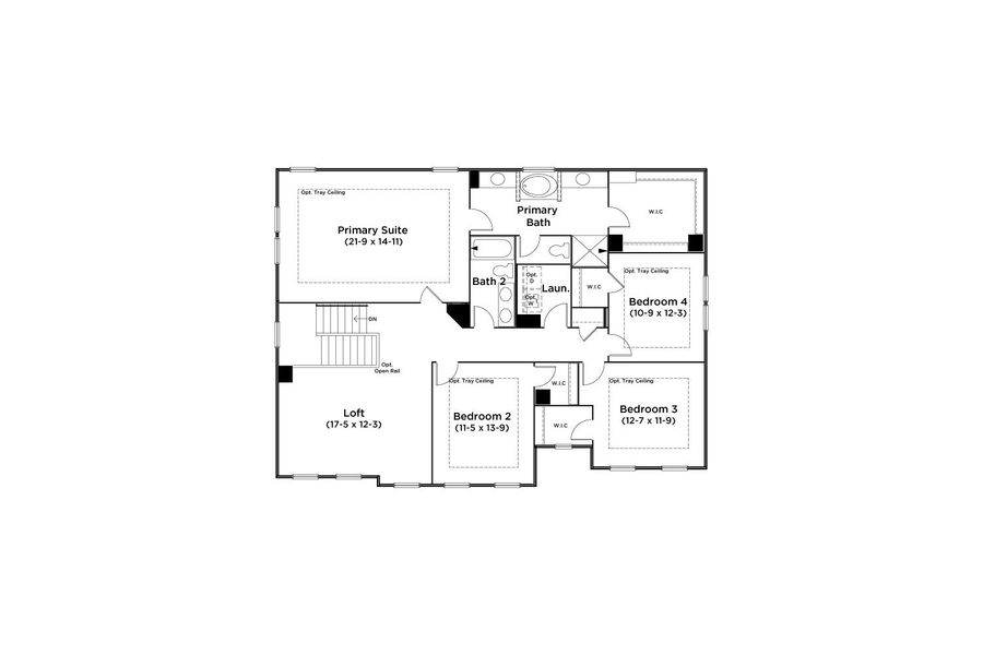 2D floor plan layout for the Stonefield - FL by DRB Homes in Brighton, Locust Grove, GA (Image 4).