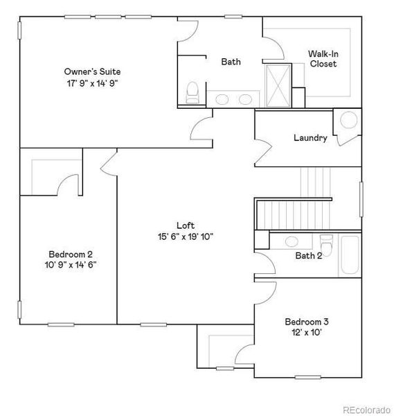 2D floor plan layout of this home in Eastcreek Farm: The Camden Collection, Thornton, CO (Image 3). 2D floor plan layout of this home in Eastcreek Farm: The Camden Collection, Thornton, CO (Image 3).