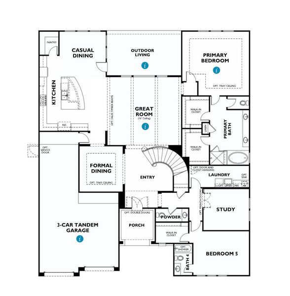 2D floor plan layout for the 6050 by Shea Homes in Sienna 70', Missouri City, TX (Image 2). 2D floor plan layout for the 6050 by Shea Homes in Sienna 70', Missouri City, TX (Image 2).
