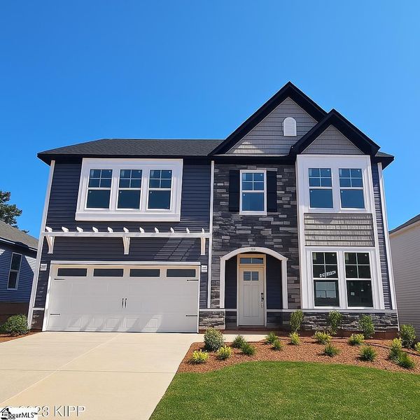 Front exterior of a new home in Sedona, Greenville, SC, highlighting curb appeal (Image 1).