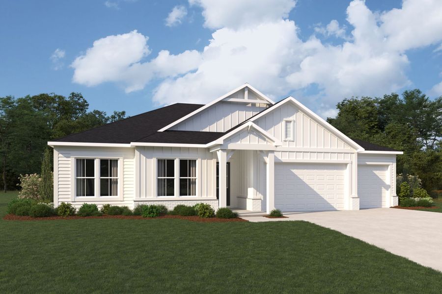 Representative exterior photo of a completed home built from the Garnet by Mattamy Homes in RiverTown, St. Johns, FL (Image 3). Representative exterior photo of a completed home built from the Garnet by Mattamy Homes in RiverTown, St. Johns, FL (Image 3).