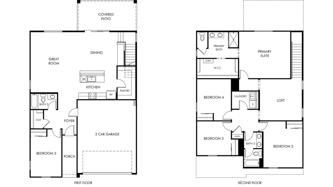 2D floor plan layout of this home in Sunset Crest - Premier Series, Tucson, AZ (Image 1). 2D floor plan layout of this home in Sunset Crest - Premier Series, Tucson, AZ (Image 1).