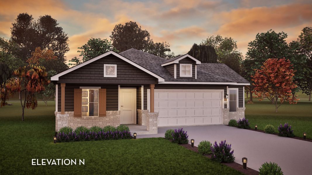 Representative exterior photo of a completed home built from the Aquila by CastleRock Communities in Swenson Heights, Seguin, TX (Image 16). Representative exterior photo of a completed home built from the Aquila by CastleRock Communities in Swenson Heights, Seguin, TX (Image 16).