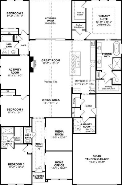 2D floor plan layout of this home in Elevon, Lavon, TX (Image 3).