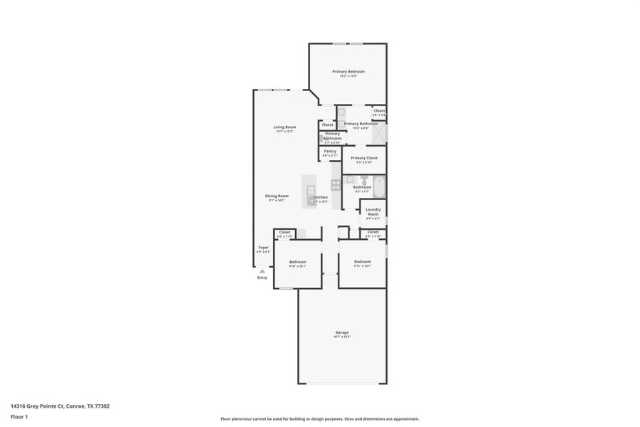 2D floor plan layout of this home in Landing Meadows - Traditional Series, New Caney, TX (Image 3).