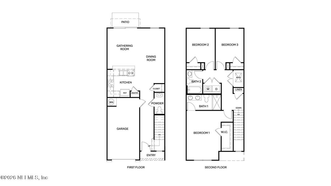2D floor plan layout of this home in Bridle Creek, Jacksonville, FL (Image 3).