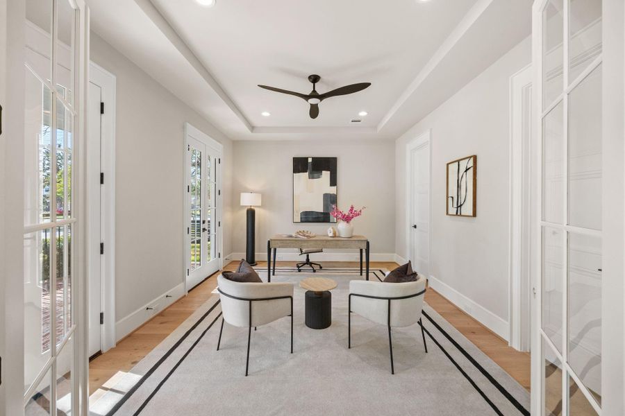 1st Floor Study features a double door interior & exterior entrance w/ closet & full bath. This can be used as a flex room as well.