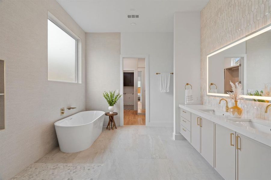 Furnished interior view inside a new home in , Dallas (Image 15).