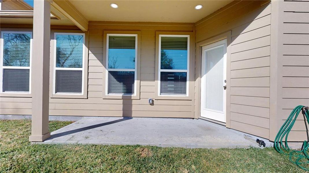 Close-up of the covered back porch.