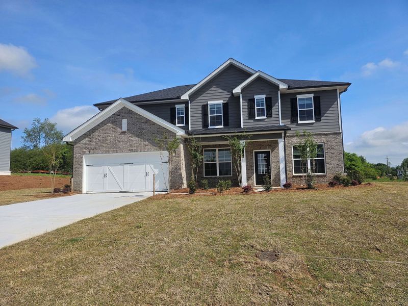 A house with a garage.