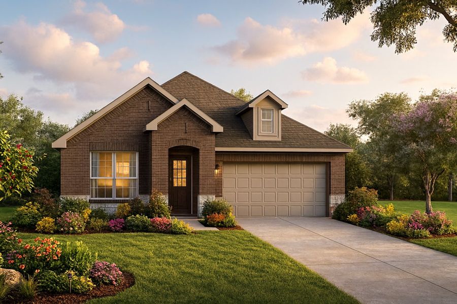 Representative exterior photo of a completed home built from the Basswood II Colony At Pinehurst Signature by Brohn Homes in Colony at Pinehurst, Pinehurst, TX (Image 15).