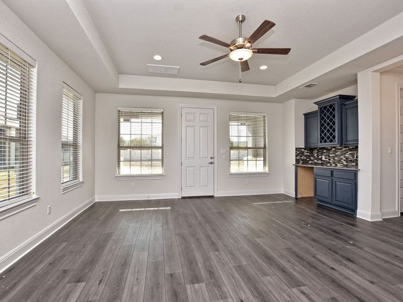 Representative unfurnished interior of a home built from the Game Room by Giddens Homes in Whispering Wind, Bertram (Image 12).