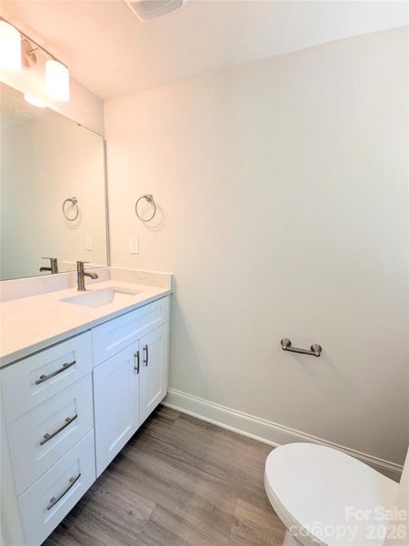 Half bath on main level for convenience