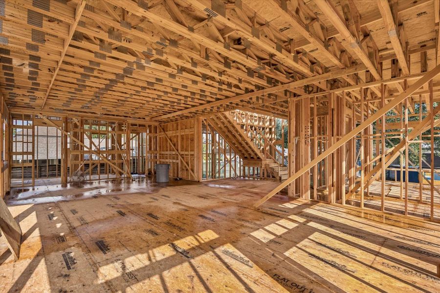 Open concept main living area - Current construction progress - 08/28/2026