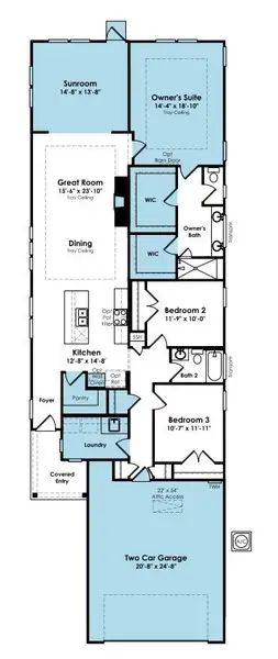 2D floor plan layout of this home in Cresswind at Rocky River, Locust, NC (Image 4).