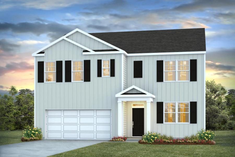 Representative exterior photo of a completed home built from the Hayden by D.R. Horton in Autumn's Wood, Brunswick, GA (Image 4).