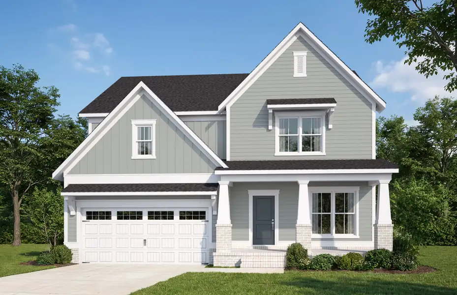 Representative exterior photo of a completed home built from the Mercer by Pulte Homes in Lewiston Meadows, Greensboro, NC (Image 20).