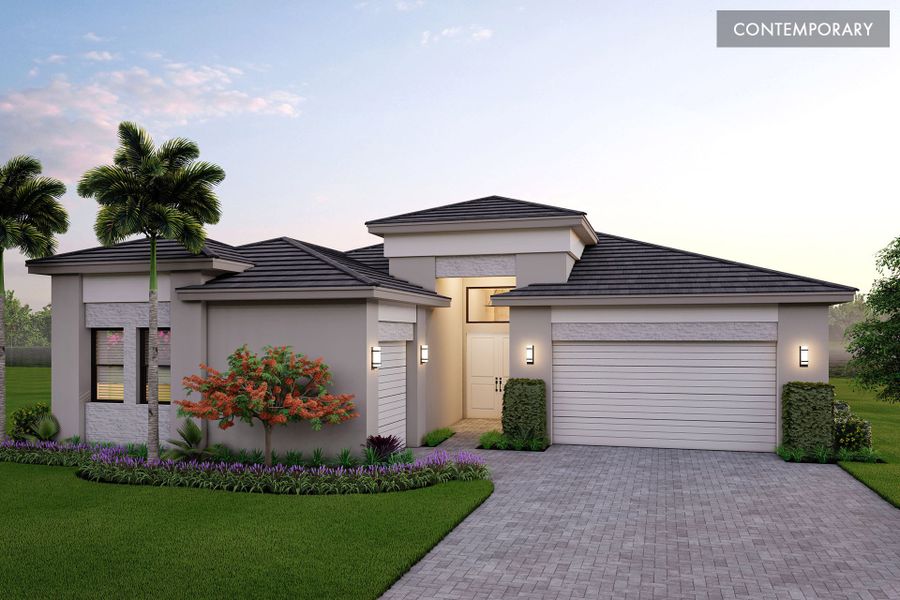 Representative exterior photo of a completed home built from the Oracle by GL Homes in Apex at Avenir, Palm Beach Gardens, FL (Image 12).