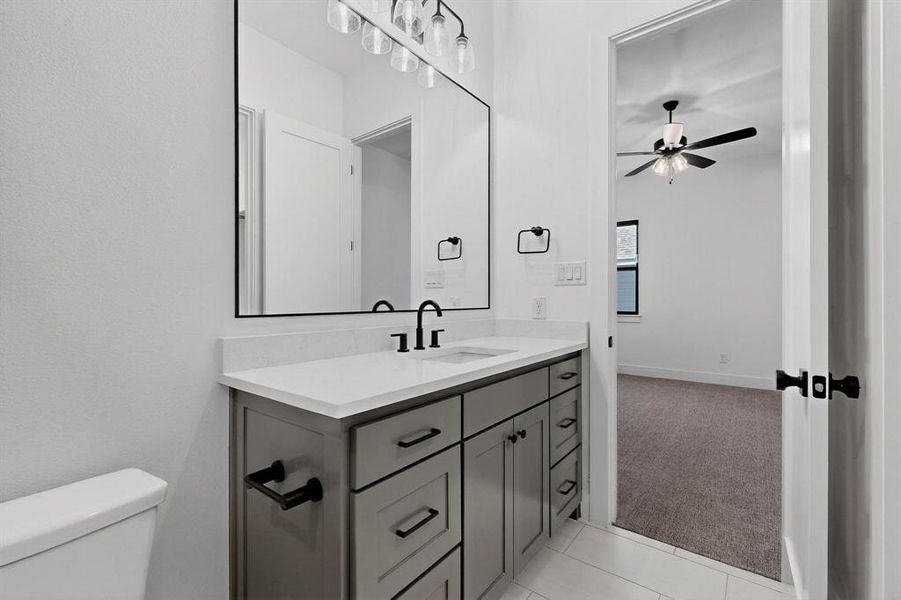 Each bedroom has an accessible bath.