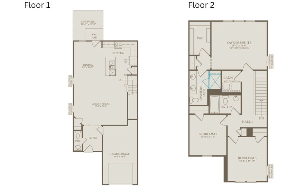 2D floor plan layout of this home in Carpenter Falls, Durham, NC (Image 3).