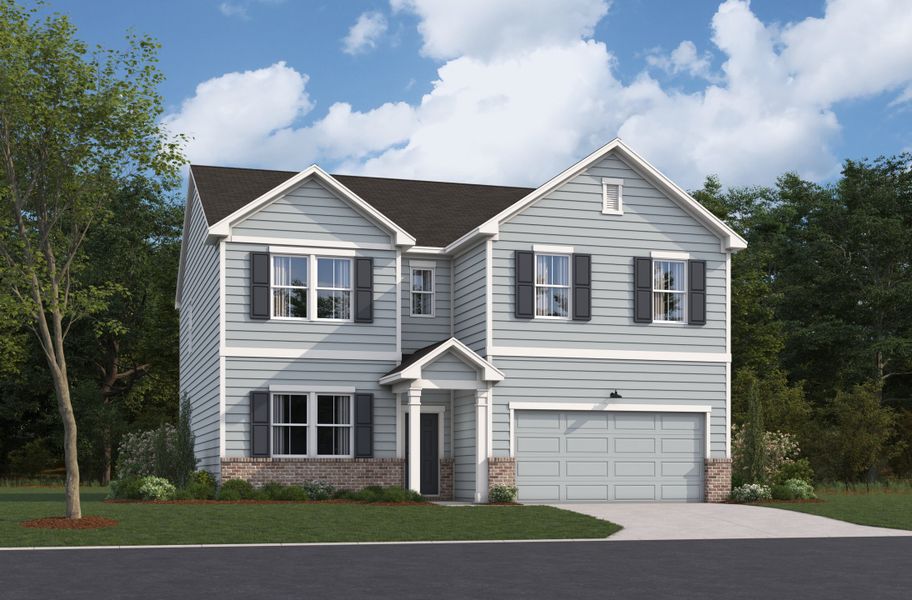 Representative exterior photo of a completed home built from the Tifton II by Beazer Homes in Cambridge at Steels Bridge, Canton, GA (Image 2). Representative exterior photo of a completed home built from the Tifton II by Beazer Homes in Cambridge at Steels Bridge, Canton, GA (Image 2).