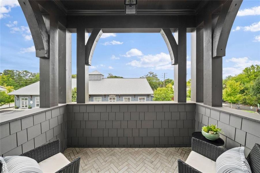 Exterior details and patio area of a home in Crossroads, Milton (Image 4).