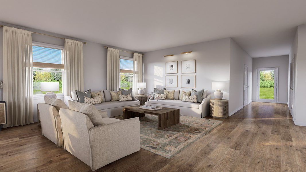 Representative furnished interior of a home built from the Ashley River by D.R. Horton in The Cove at Mallard Crossing, Summerville (Image 7).