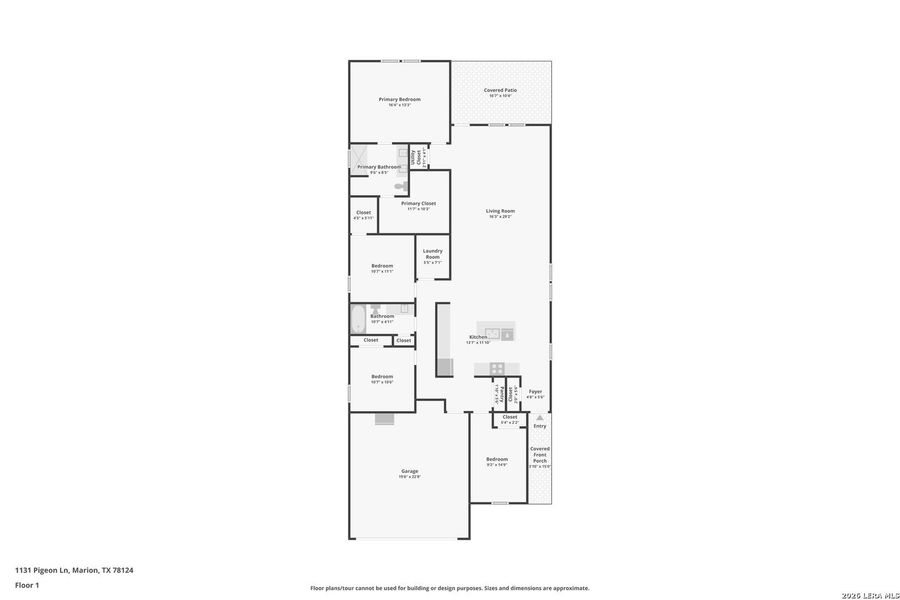 2D floor plan layout of this home in Dove Song, Marion, TX (Image 4).
