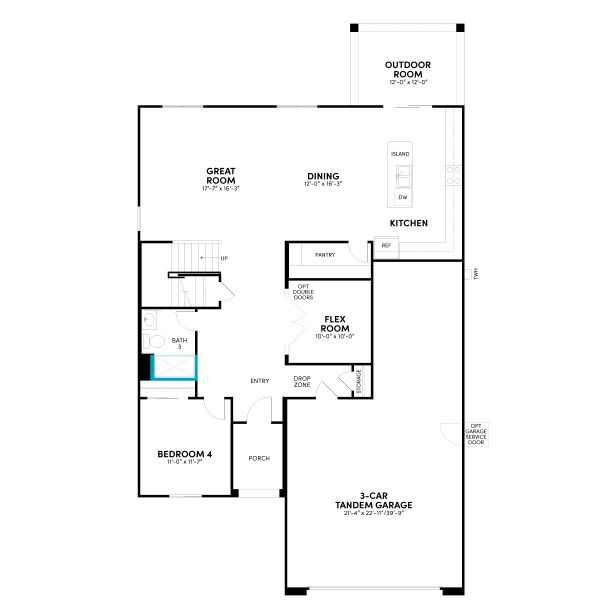 2D floor plan layout for the Ponderosa Phase 5a by Brookfield Residential in Highland Ridge at Alamar, Avondale, AZ (Image 6). 2D floor plan layout for the Ponderosa Phase 5a by Brookfield Residential in Highland Ridge at Alamar, Avondale, AZ (Image 6).