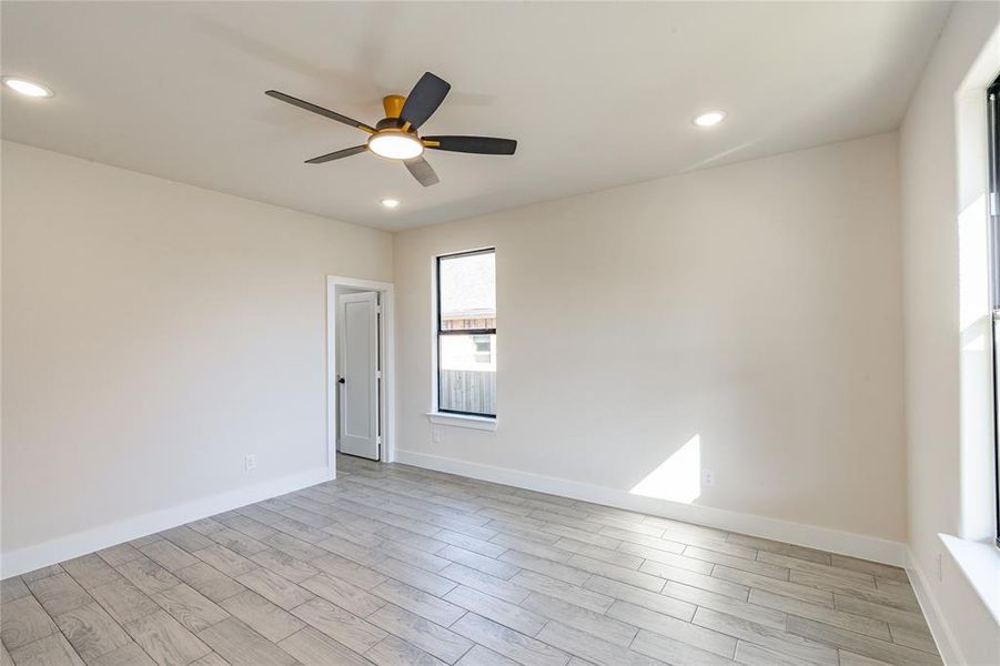 Spare room featuring ceiling fan