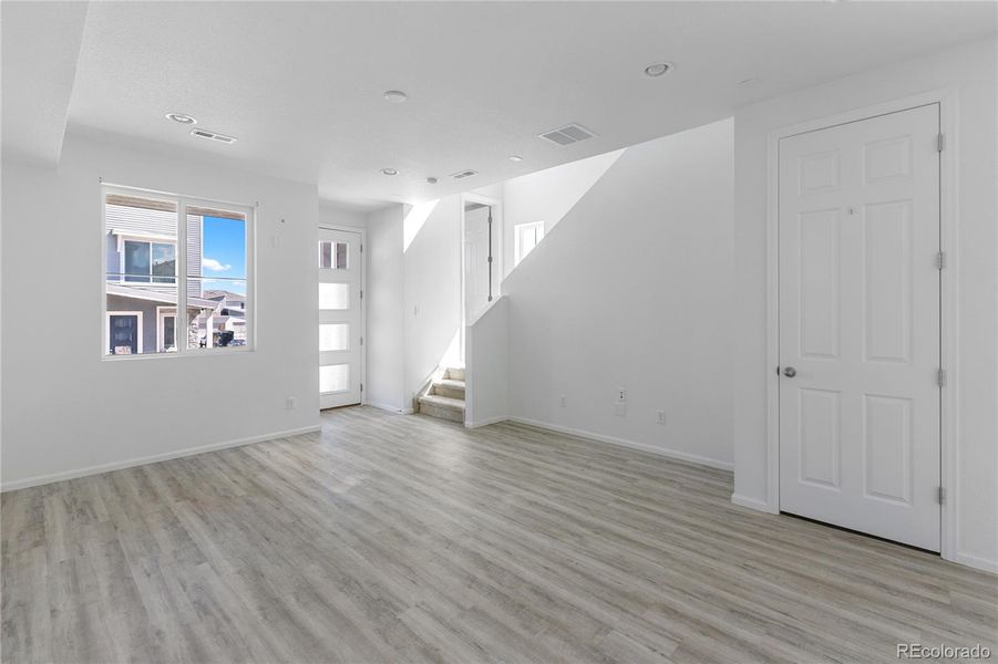 Living room with easy maintenance LVP flooring