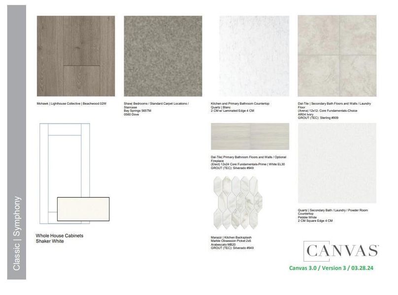 Design Selections. Home is under construction, selections subject to change.