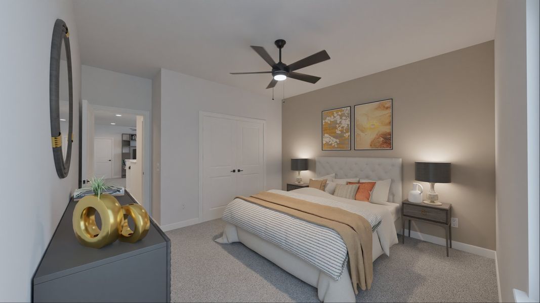 Representative furnished interior of a home built from the Falyn by Risewell Homes in The Porch at Du Pre, Buda (Image 10).