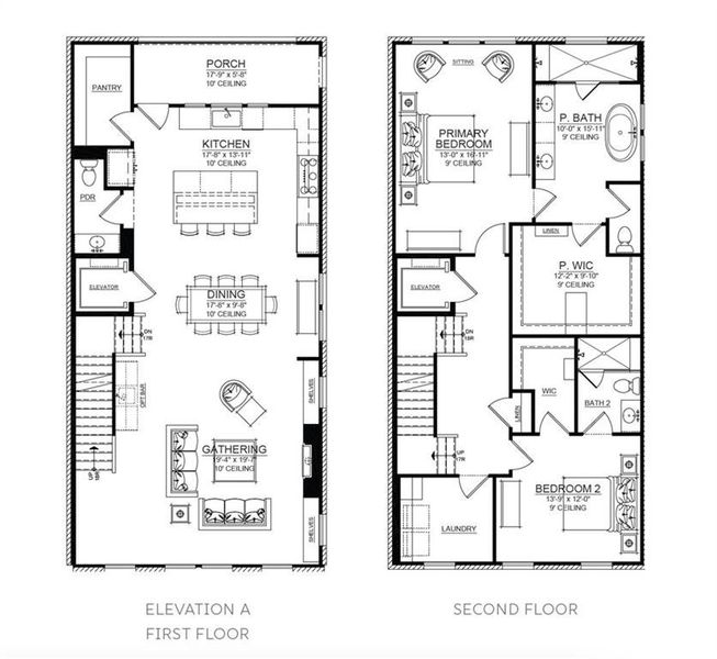 2D floor plan layout of this home in Mayfair on Main, Alpharetta, GA (Image 5).