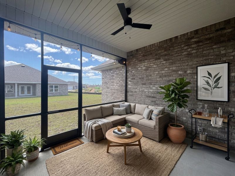 Front exterior of a new home in Natureview, Freeport, FL, highlighting curb appeal (Image 17). Front exterior of a new home in Natureview, Freeport, FL, highlighting curb appeal (Image 17).