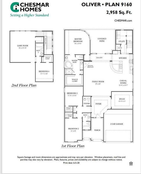 2D floor plan layout of this home in The Highlands, Porter, TX (Image 3).