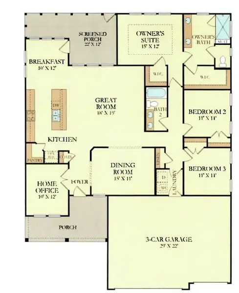 2D floor plan layout of this home in , Summerville, SC (Image 4).