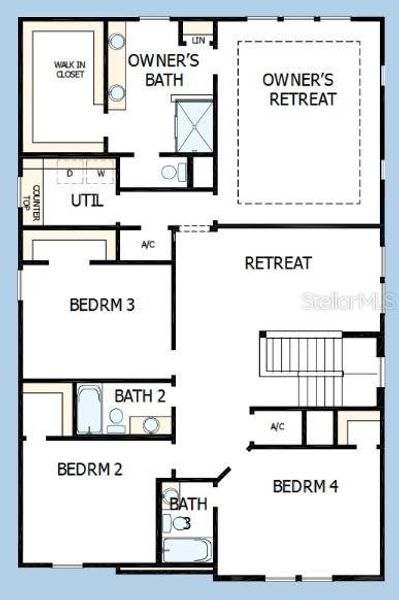 2D floor plan layout of this home in South Tampa - Urban Collection, Tampa, FL (Image 2). 2D floor plan layout of this home in South Tampa - Urban Collection, Tampa, FL (Image 2).