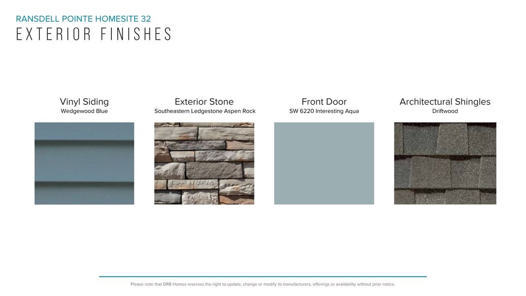 Sample of building materials used in homes in Ransdell Pointe, Spartanburg (Image 20). Sample of building materials used in homes in Ransdell Pointe, Spartanburg (Image 20).
