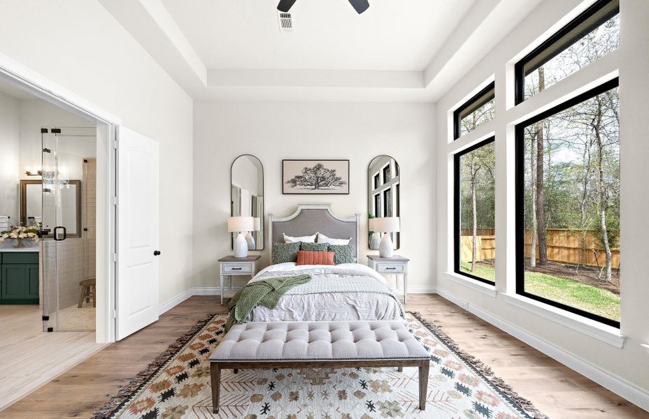 Furnished interior view inside a new home in Bridgeland 60′, Cypress (Image 45).